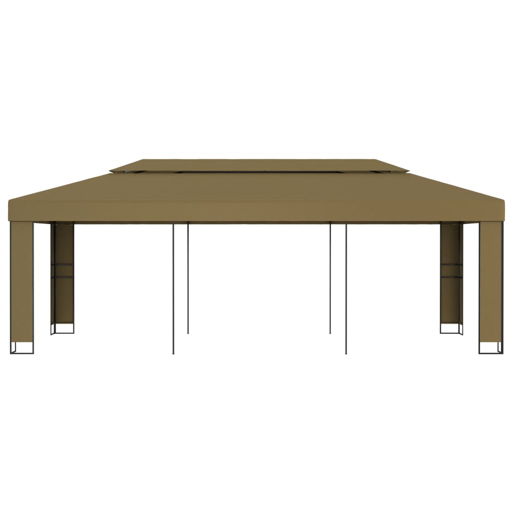 Gazebo con Tetto Doppio 3x6 m Grigio Talpa 180 g/m² 312219