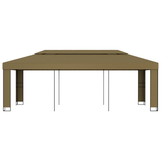 Gazebo con Tetto Doppio 3x6 m Grigio Talpa 180 g/m² 312219