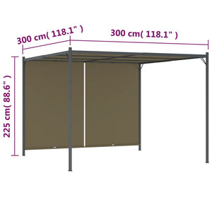 Gazebo da Giardino con Tetto Retrattile 3x3 m Talpa 180 g/m² cod mxl 67032