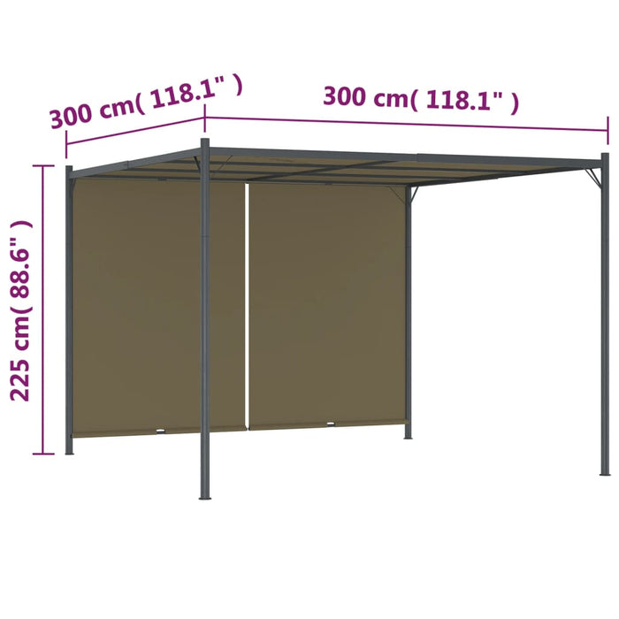 Gazebo da Giardino con Tetto Retrattile 3x3 m Talpa 180 g/m² 312225