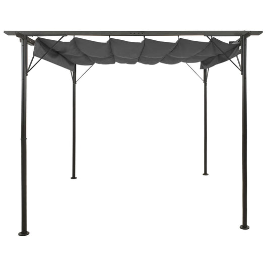 Pergola con Tetto Retrattile Antracite 3x3m in Acciaio 180 g/m² 312226