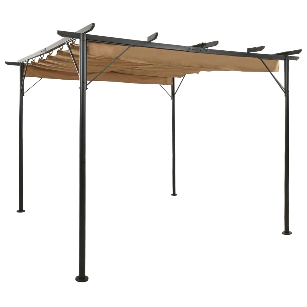 Pergola con Tetto Retrattile Talpa 3x3m in Acciaio 180 g/m² cod mxl 76841