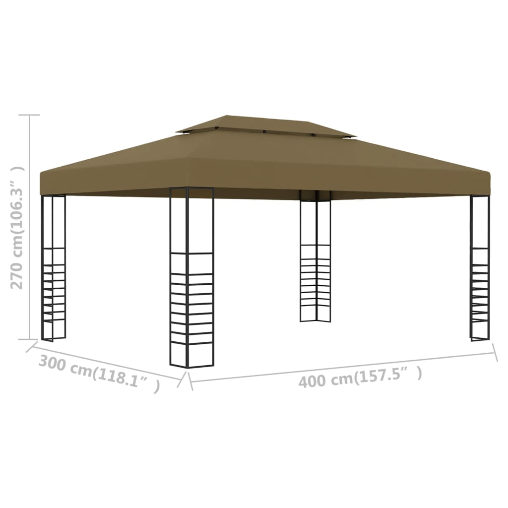 Gazebo 3x4 m Grigio Talpa 180 g/m² 312229