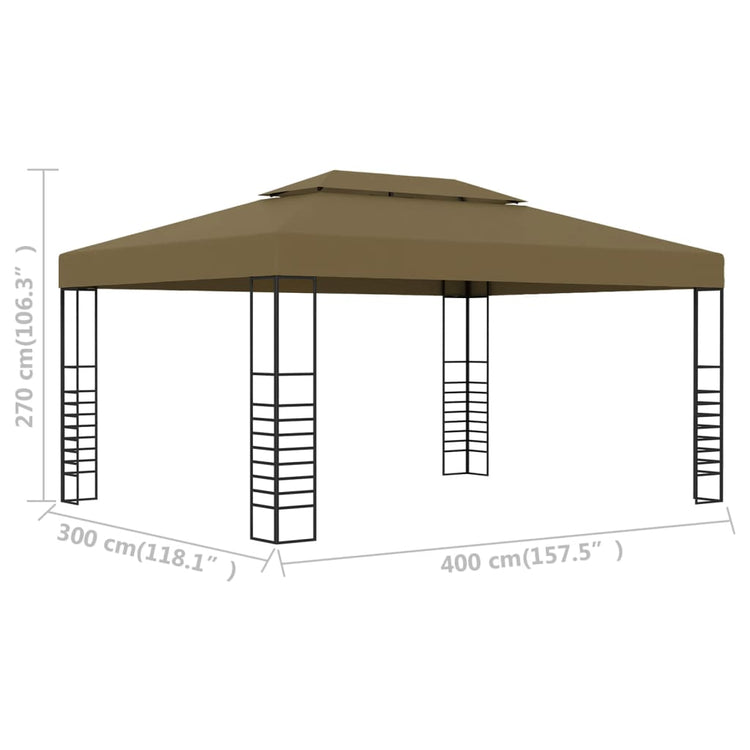 Gazebo 3x4 m Grigio Talpa 180 g/m² 312229