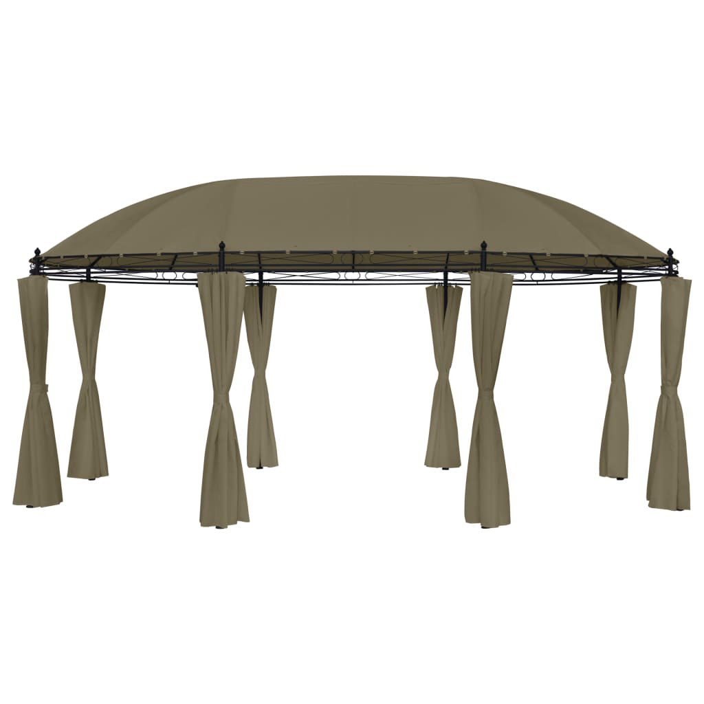 Gazebo con Tende 520x349x255 cm Grigio Talpa 180 g/m² 312231