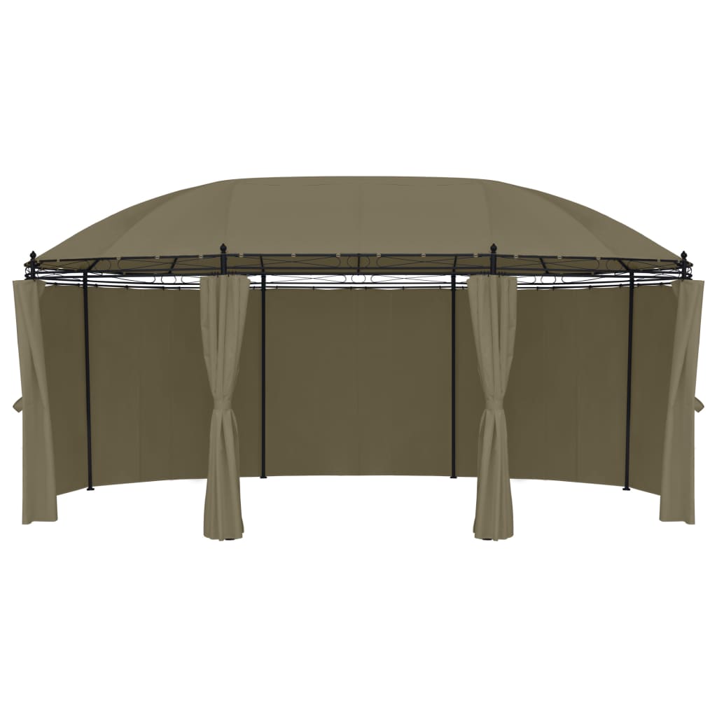 Gazebo con Tende 520x349x255 cm Grigio Talpa 180 g/m² 312231