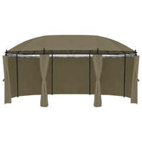 Gazebo con Tende 520x349x255 cm Grigio Talpa 180 g/m² 312231