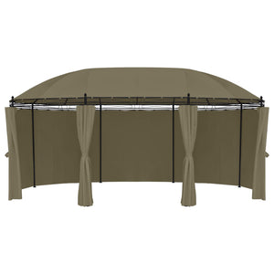 Gazebo con Tende 520x349x255 cm Grigio Talpa 180 g/m² 312231