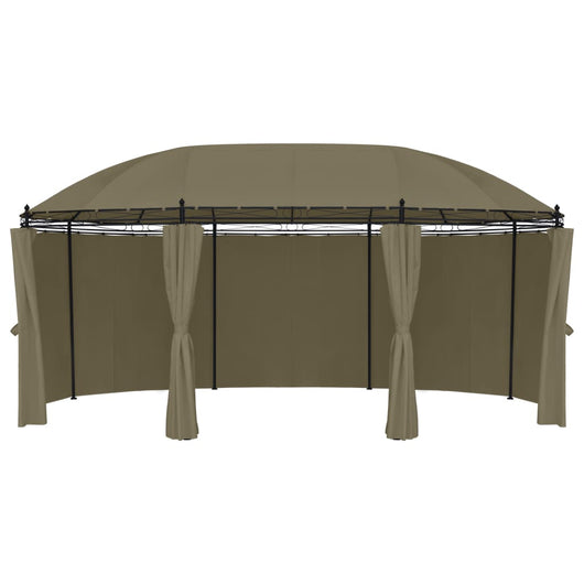 Gazebo con Tende 520x349x255 cm Grigio Talpa 180 g/m² 312231