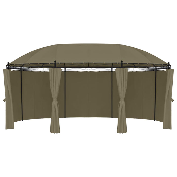 Gazebo con Tende 520x349x255 cm Grigio Talpa 180 g/m² 312231