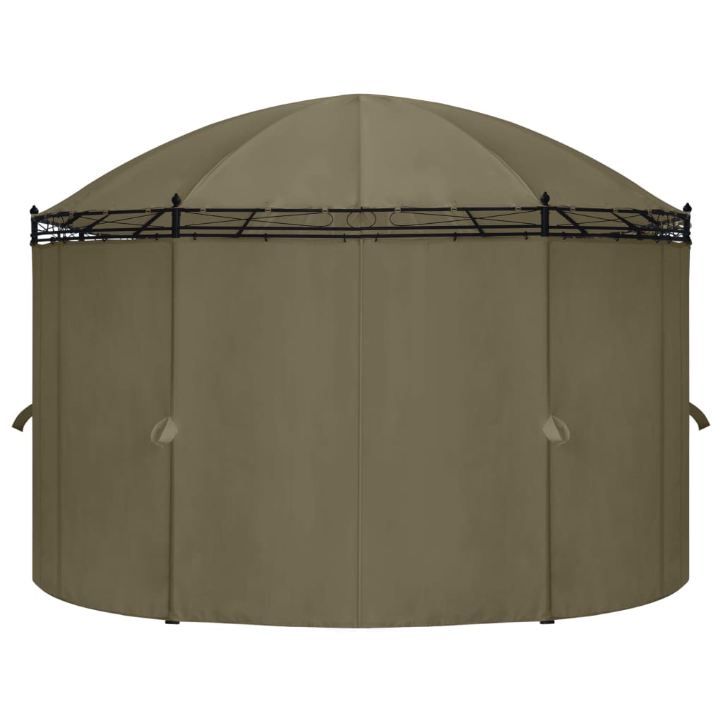 Gazebo con Tende 520x349x255 cm Grigio Talpa 180 g/m² 312231