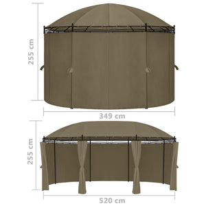 Gazebo con Tende 520x349x255 cm Grigio Talpa 180 g/m² 312231