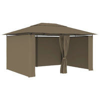 Gazebo da Giardino con Tende 4x3 m Grigio Talpa 180 g/m² 312232