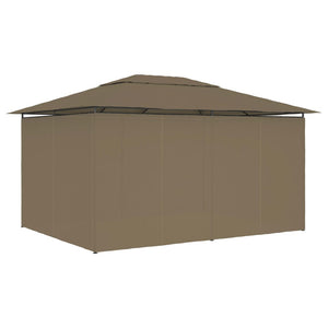 Gazebo da Giardino con Tende 4x3 m Grigio Talpa 180 g/m² 312232