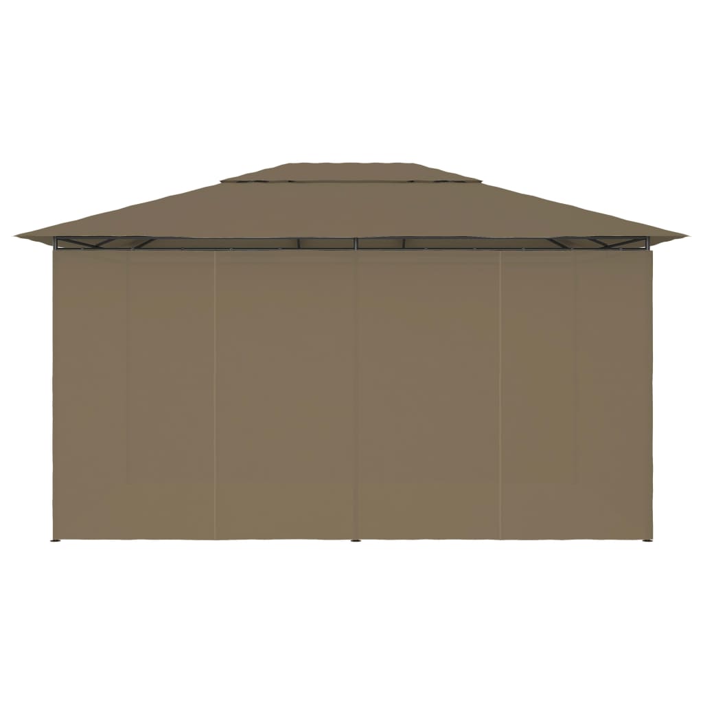 Gazebo da Giardino con Tende 4x3 m Grigio Talpa 180 g/m² 312232