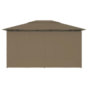 Gazebo da Giardino con Tende 4x3 m Grigio Talpa 180 g/m² 312232