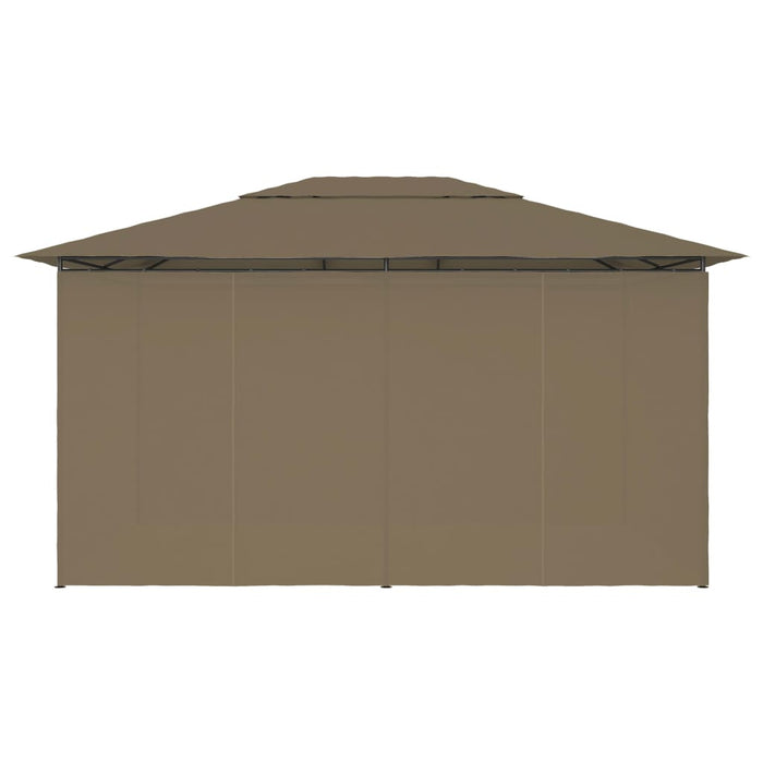 Gazebo da Giardino con Tende 4x3 m Grigio Talpa 180 g/m² 312232