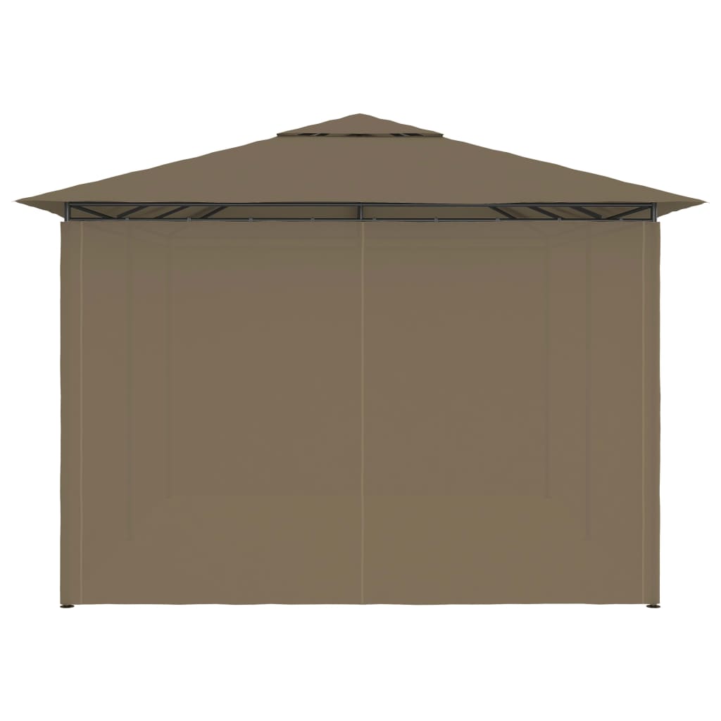 Gazebo da Giardino con Tende 4x3 m Grigio Talpa 180 g/m² 312232