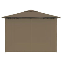 Gazebo da Giardino con Tende 4x3 m Grigio Talpa 180 g/m² 312232