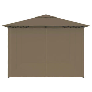 Gazebo da Giardino con Tende 4x3 m Grigio Talpa 180 g/m² 312232