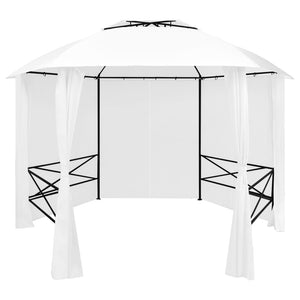 Gazebo da Giardino con Tende 360x312x265 cm Bianco 180 g/m² cod mxl 65920