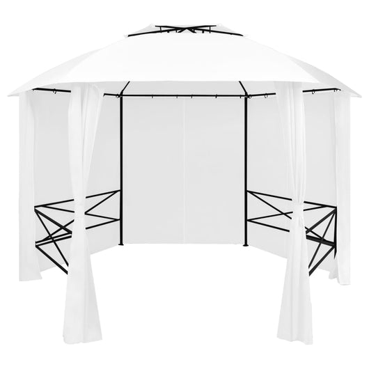 Gazebo da Giardino con Tende 360x312x265 cm Bianco 180 g/m² cod mxl 65920