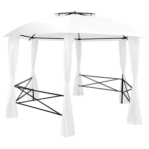 Gazebo da Giardino con Tende 360x312x265 cm Bianco 180 g/m² cod mxl 65920