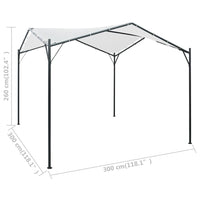 Gazebo da Giardino 3x3x2,6 m Bianco 180 g/m² cod mxl 66146