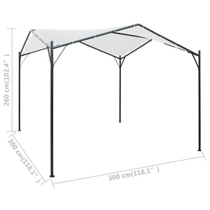 Gazebo da Giardino 3x3x2,6 m Bianco 180 g/m² cod mxl 66146