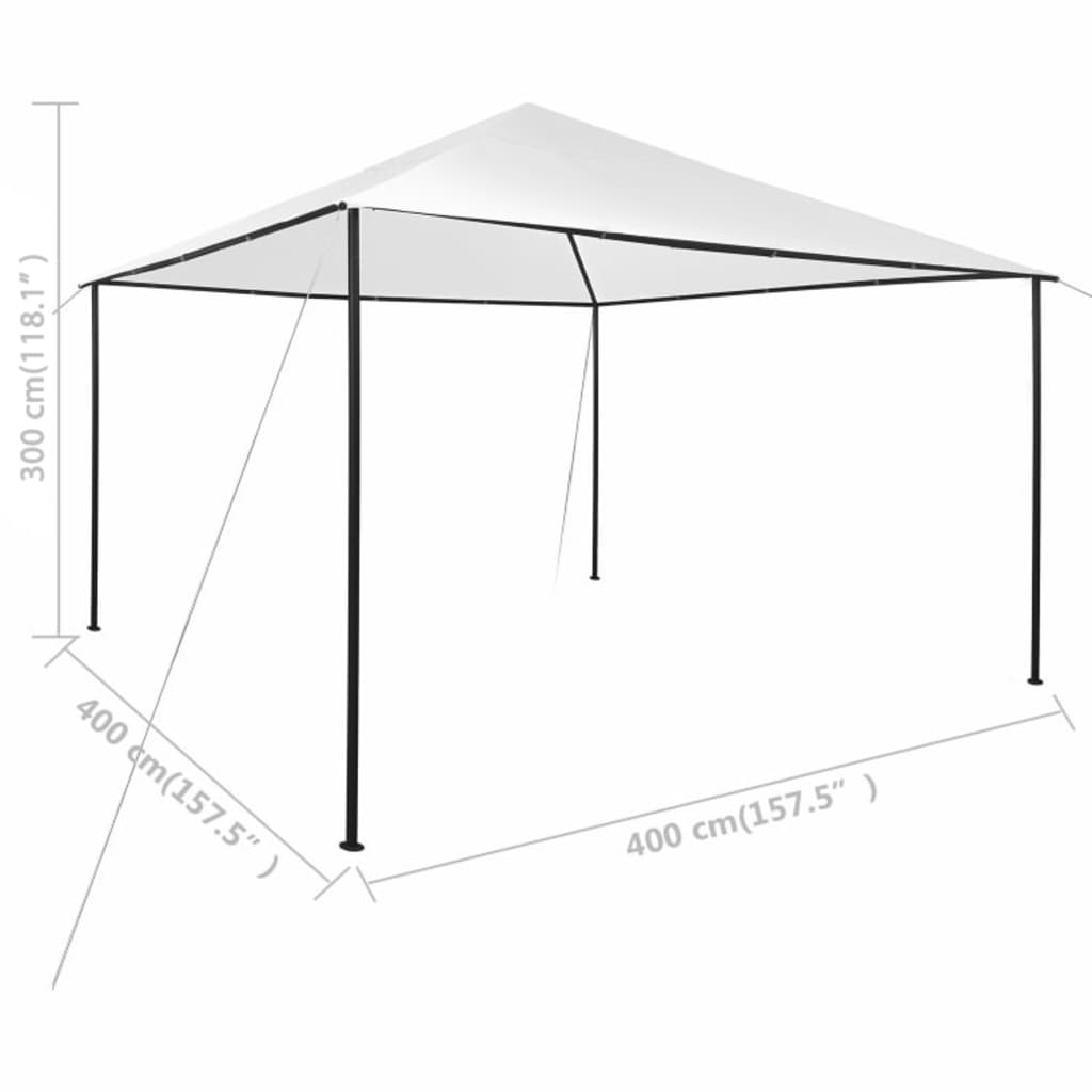 Gazebo da Giardino 4x4x3 m Bianco 180 g/m² 312239