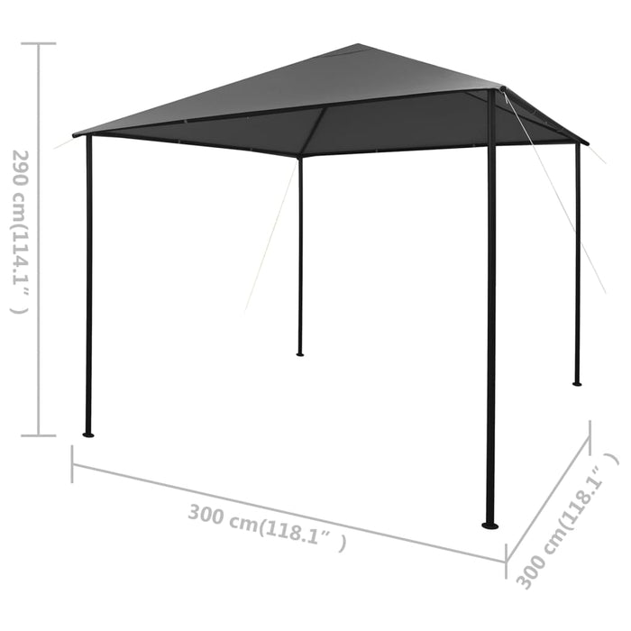 Gazebo 3x3 m Antracite in Tessuto e Acciaio 180 g/m² 312240