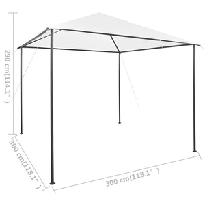 Gazebo da Giardino 3x3x2,9 m Bianco 180 g/m² cod mxl 65919