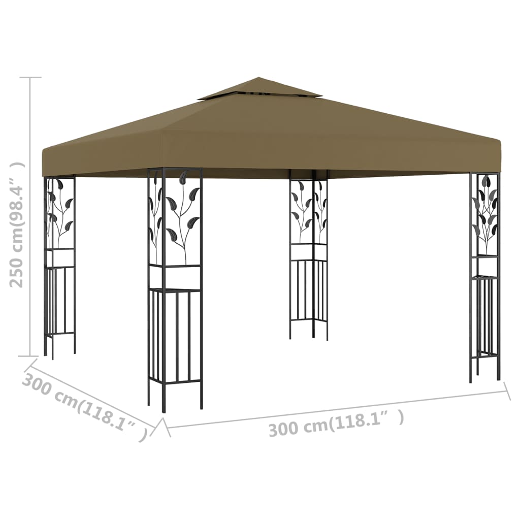 Gazebo 3x3 m Grigio Talpa 180 g/m² 312243