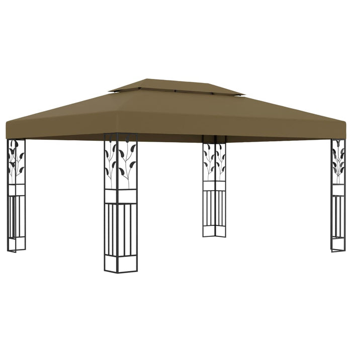 Gazebo con Tetto Doppio 3x4 m Grigio Talpa 180 g/m² 312244