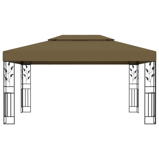 Gazebo con Tetto Doppio 3x4 m Grigio Talpa 180 g/m² 312244