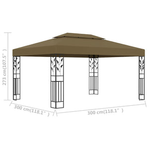 Gazebo con Tetto Doppio 3x4 m Grigio Talpa 180 g/m² cod mxl 66246