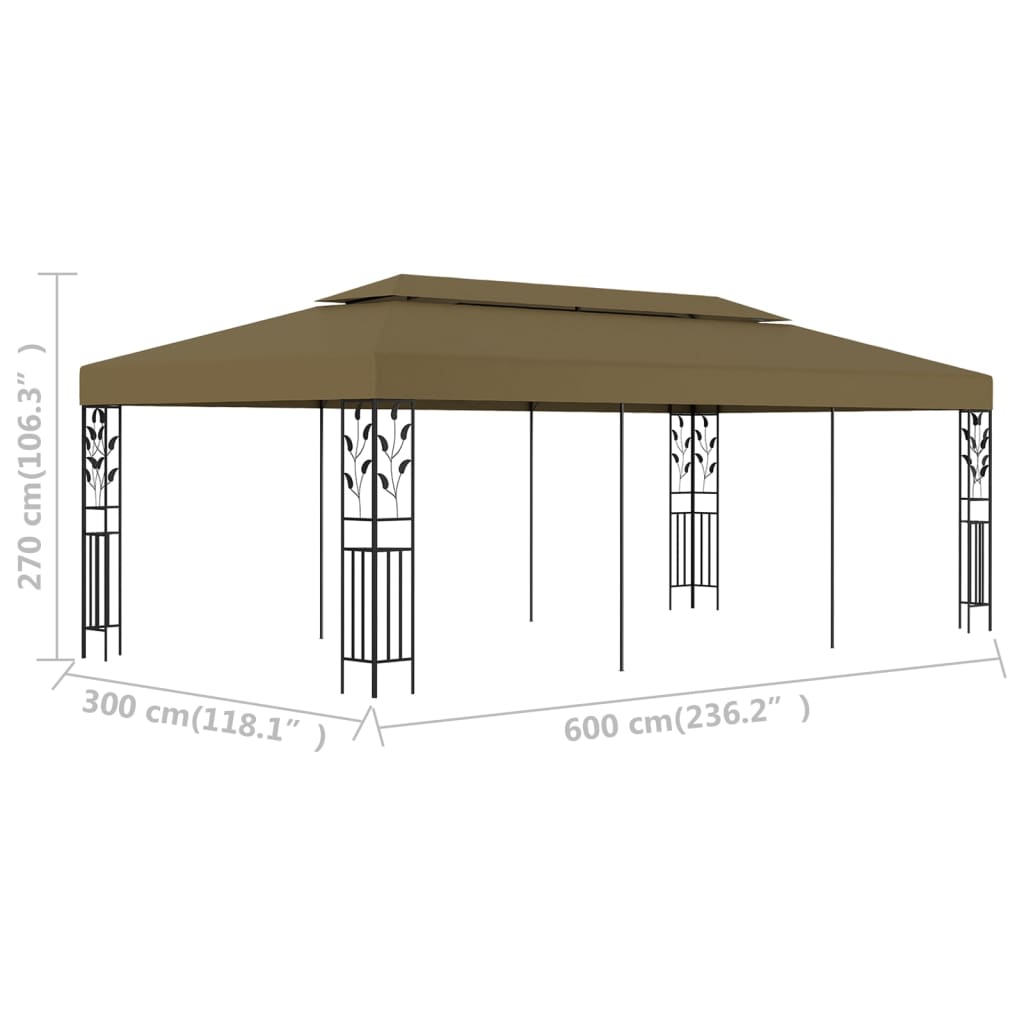 Gazebo 6x3 m Grigio Talpa 180 g/m² 312245