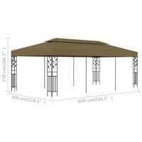 Gazebo 6x3 m Grigio Talpa 180 g/m² 312245