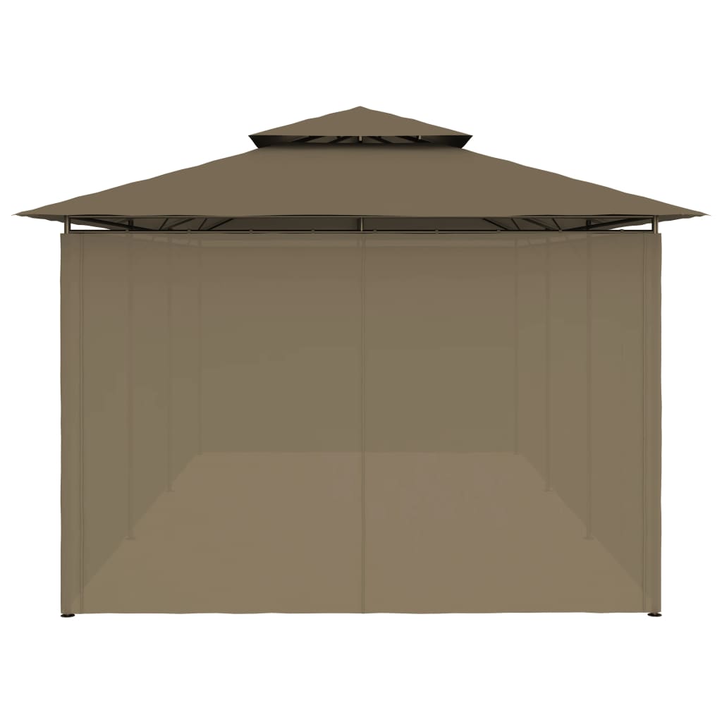 Gazebo con Tende 600x298x270 cm Grigio Talpa 180 g/m² 312247