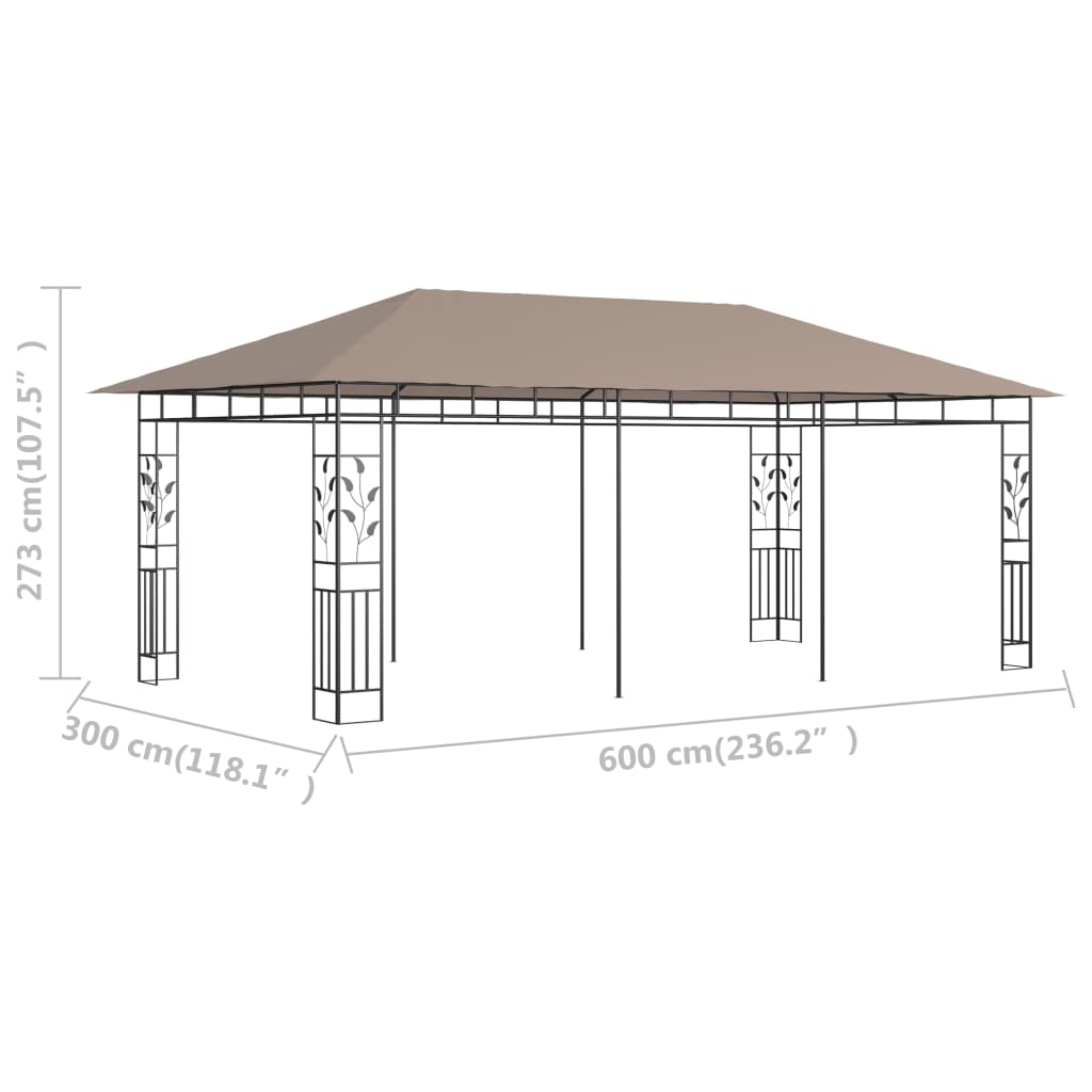 Gazebo con Zanzariera 6x3x2,73 m Talpa 180 g/m² 312253