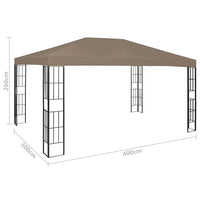 Gazebo 4x3 m Grigio Talpa 312258