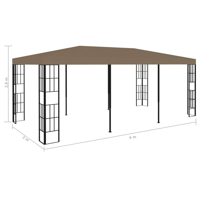 Gazebo 6x3 m Grigio Talpa 312259