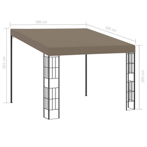 Gazebo a Parete 3x3 m Talpa in Tessuto 312260