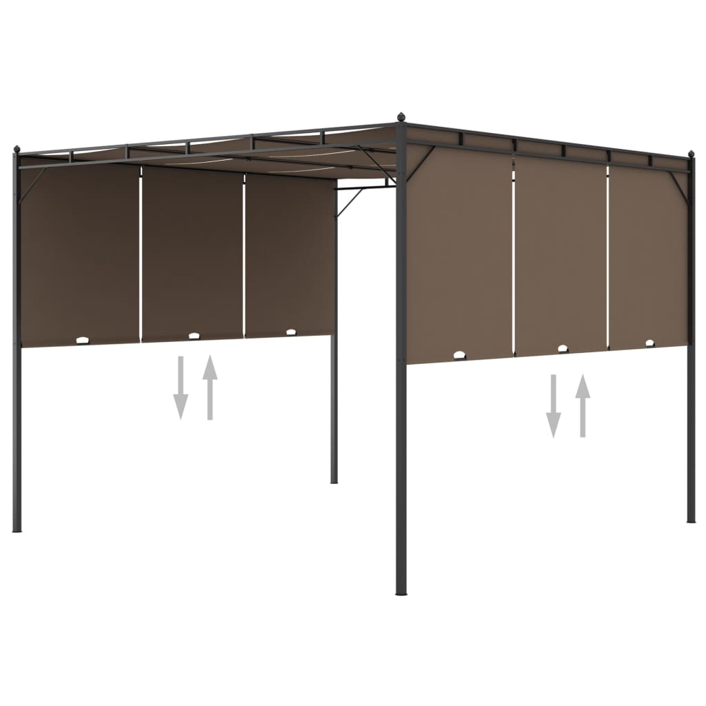 Gazebo da Giardino con Tenda Laterale 3x3x2,25 m Talpa cod mxl 66028