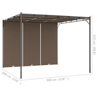 Gazebo da Giardino con Tenda Laterale 3x3x2,25 m Talpa cod mxl 66028