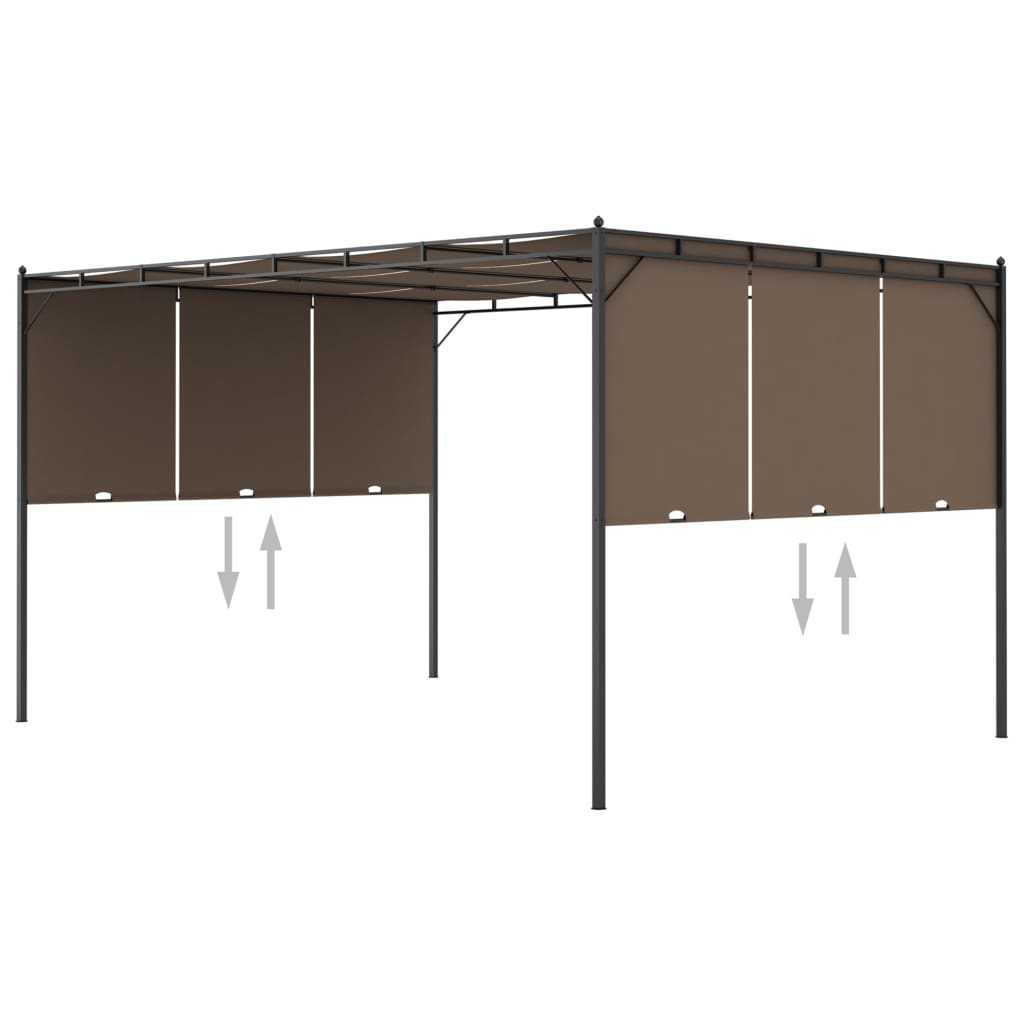 Gazebo da Giardino con Tenda Laterale 4x3x2,25 m Talpa cod mxl 66023