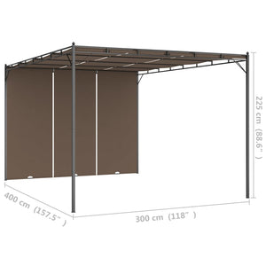 Gazebo da Giardino con Tenda Laterale 4x3x2,25 m Talpa cod mxl 66023