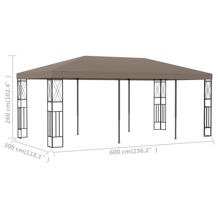 Gazebo 6x3 m Grigio Talpa in Tessuto cod mxl 65922