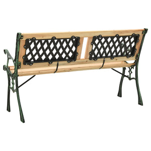 Panchina da Giardino 122 cm in Ghisa e Legno Massello di Abete cod mxl 43207