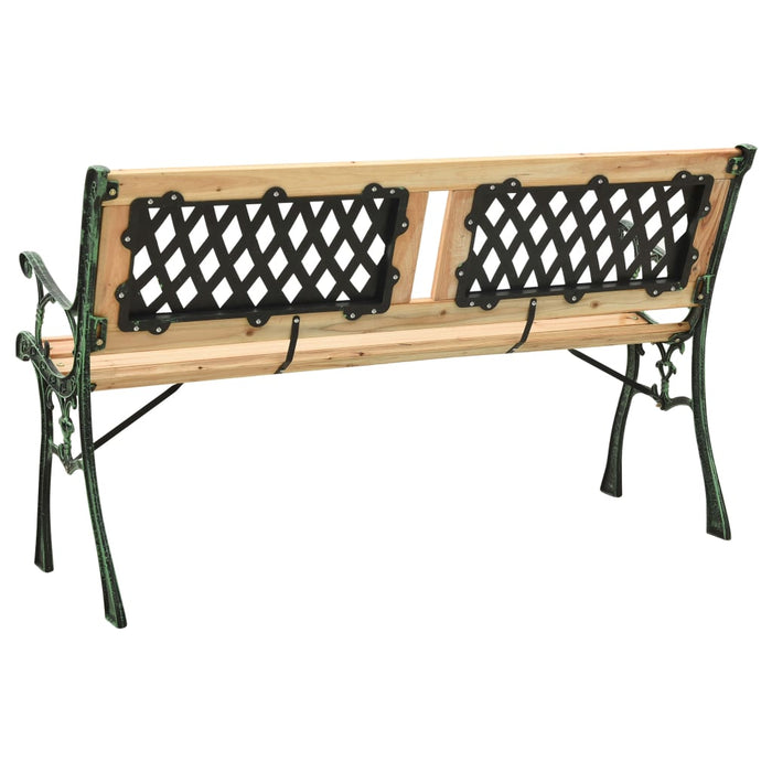 Panchina da Giardino 122 cm in Ghisa e Legno Massello di Abete cod mxl 43207